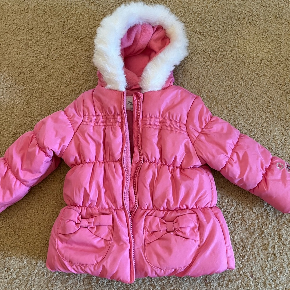 Pistachio Pink girls Puffer Coat, size 2T
